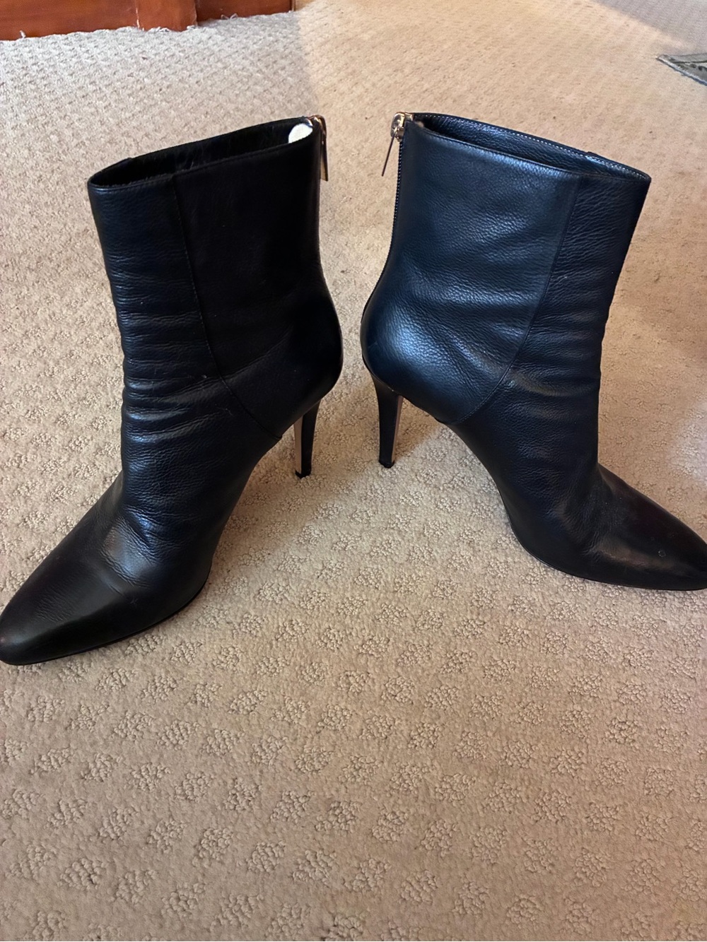 Jimmy Choo Black Leather Pointed-Toe Stiletto Ankle Boots